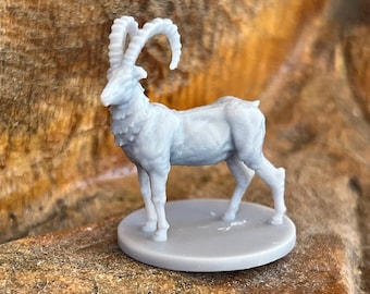 dnd Ram Mountain Dwelling 28mm RESIN Horned Animal Miniature | Pathfinder | Dungeons and Dragons |  RPG