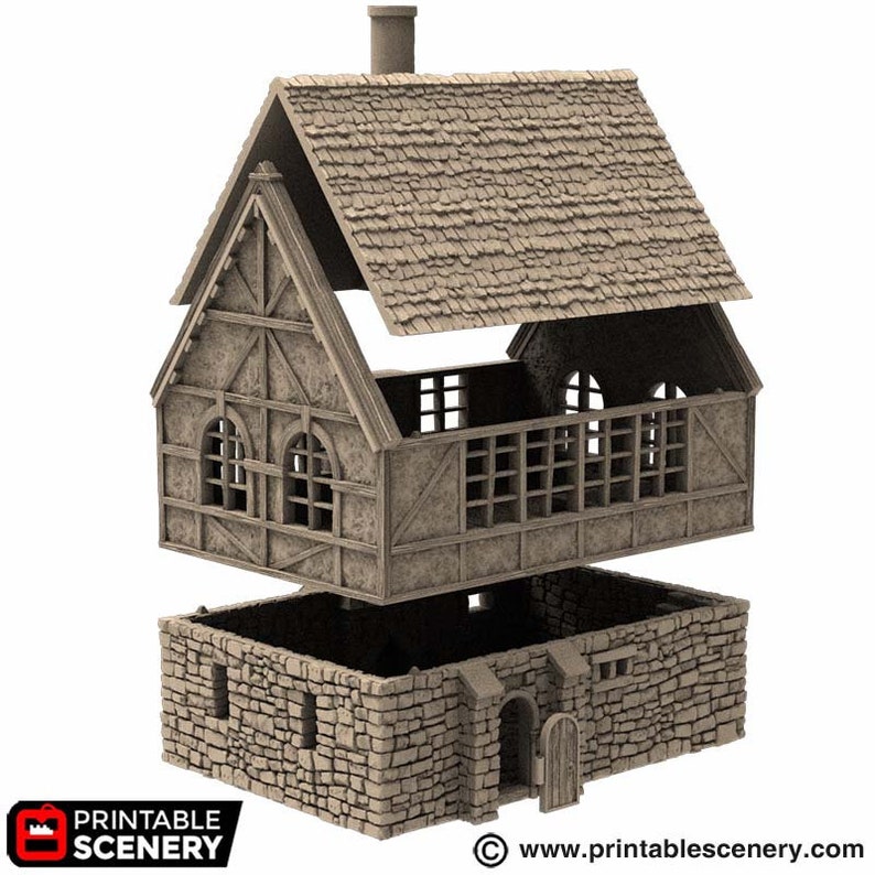 dnd Wattle and Daub Manor Medieval House from King and Country Village Tabletop Scatter Terrain RPG D&D Dungeons and Dragons image 7