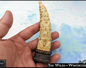 DM Gift Carved Walrus Tusk Dungeon Master Gift Prop Replica Wilds of Wintertide