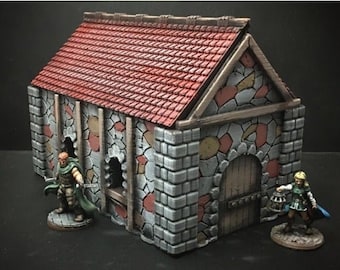 dnd Medieval Cottage for Village 28mm Tabletop Scatter Terrain Miniatures RPG  D&D Dungeons and Dragons