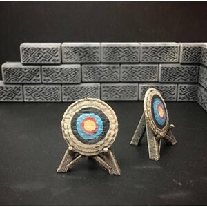 dnd Archery Target Stand SET Medieval Practice Knight Range Training Tabletop Scatter Terrain RPG Pathfinder D&D Dungeons and Dragons