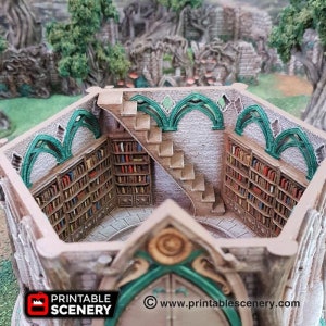dnd Elven Library of Ithillia Tabletop Fantasy Scatter Terrain RPG D&D Dungeons and Dragons Elf Miniature image 4