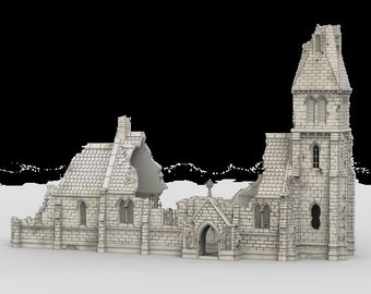 dnd Medieval Church War Ruins Dungeons and Dragons Tabletop Scatter 28mm Terrain RPG Pathfinder  D&D