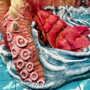 dnd KRAKEN Tabletop Sea Monster Pirate Ship Ocean Terrain Sea Creatures Tabletop Scatter Terrain RPG D&D Dungeons and Dragons image 3