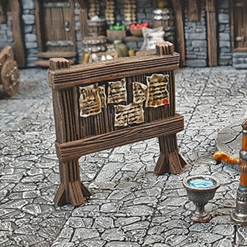 Dnd Village Notice Board Quest Board Kiosk Billboard Town Etsy