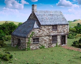dnd Hollyhock Cottage Medieval House Country and King Farm Village Castle Tabletop Scatter Terrain RPG Pathfinder D&D Dungeons and Dragons