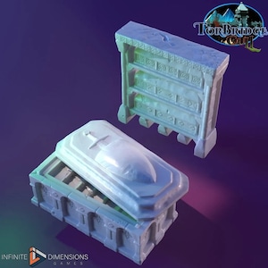 dnd Tomb Furnishings Mausoleum Coffin Sarcophagus Miniature RPG  D&D Tabletop Dungeons and Dragons