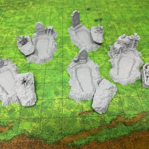 dnd Open Graves Undead Rising Set Cemetery Graveyard Mausoleum Burial Grounds Dragon&#39;s Rest Tabletop Terrain Pathfinder Dungeons and Dragons