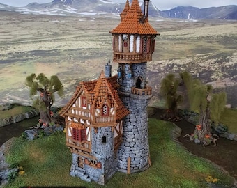 dnd Sorcerer's Tower Wizard Keep Stronghold Realm Port Winterdale Tabletop Fantasy Scatter Terrain RPG  D&D Dungeons and Dragons