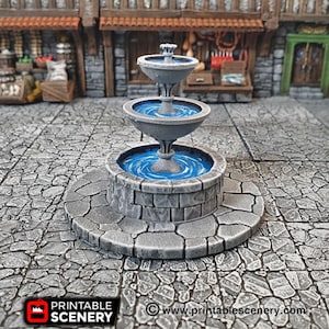 dnd California Mission Project Tiered Fountain Town Square Village Tabletop Scatter Terrain RPG Pathfinder D&D Dungeons and Dragons