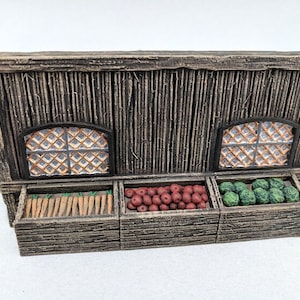 dnd Village Market Vendor Booth Stall Building Facade- Tabletop Scatter Terrain Pathfinder RPG D&D Dungeons and Dragons