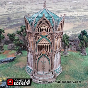 dnd Elven Library of Ithillia Tabletop Fantasy Scatter Terrain RPG D&D Dungeons and Dragons Elf Miniature image 1