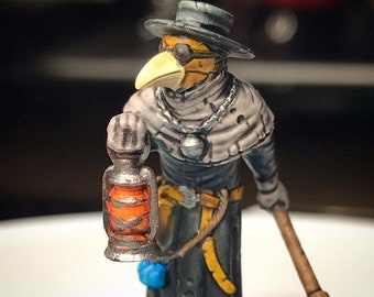 dnd Plague Doctor with Lantern Medieval Physican with Mask 28mm RESIN Miniature RPG Pathfinder D&D Dungeons and Dragons Games