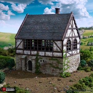 dnd Wattle and Daub Manor Medieval House from King and Country Village Tabletop Scatter Terrain RPG D&D Dungeons and Dragons image 1