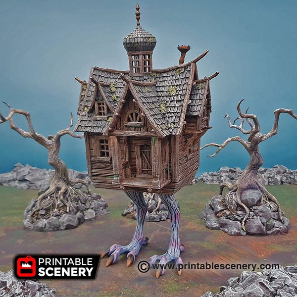 dnd Baba Yaga Hut Witch Cottage Curse of Strahd Shadow Fey  Tabletop Scatter Terrain RPG Dungeons and Dragons Games