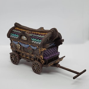 dnd Gypsy Wagon Merchant Wagon Traveler Caravan Cart Gypsies Tabletop RPG  Pathfinder D&D Dungeons and Dragons Racenloft RPG Games