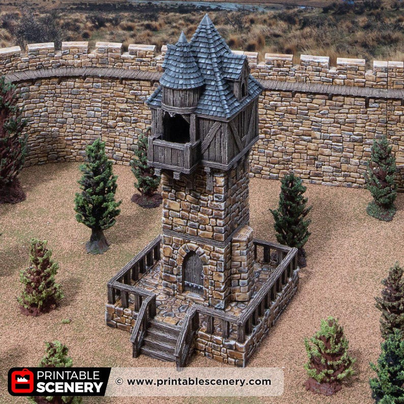 Dnd Hex Milbury Tower Bastion Turret Castle Medieval Village RPG ...