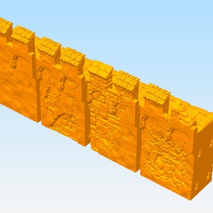 dnd Set of Medieval Walls City of Tarok Village Terrain Wargaming Games RPG  D&D Dungeons and Dragons
