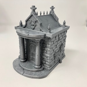 dnd Mausoleum Graveyard Burial Grounds Crypt Cemetery Tabletop Scatter Terrain RPG Pathfinder D&D Dungeons and Dragons