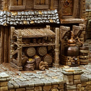 dnd Rum Distillery Ale Works Brewery Liquor Still Ramshackle and Ruins RPG Pathfinder Dungeons and Dragons Games | Tabletop Scatter Terrain