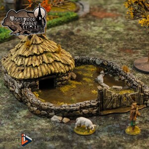 dnd Pig Sty Village Farm 28mm Tabletop Terrain Miniature RPG  D&D Dungeons and Dragons