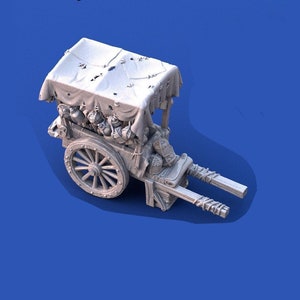 dnd Peddler's Merchant Wagon Cart Tabletop Camp Beggar's Terrain Market Miniature RPG  Pathfinder D&D Dungeons and Dragons