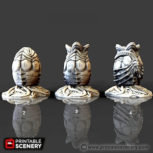dnd Sci-Fi Alien Spawn Pods Eggs Hive Queen Eggs Facehugger Nests Tabletop Scatter Terrain RPG  D&D 28mm Dungeons and Dragons
