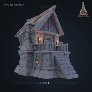 dnd Cottage Style 2 Home House - 28mm Tabletop Miniature Village Tabletop Terrain RPG  D&D Dungeons and Dragons
