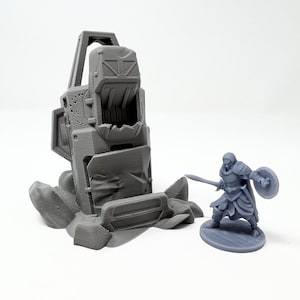 dnd Sci-Fi Crashed Speeder Space Ship Star Wars Legion Alien - 28mm Scatter Terrain Miniature RPG  D&D Dungeons and Dragons