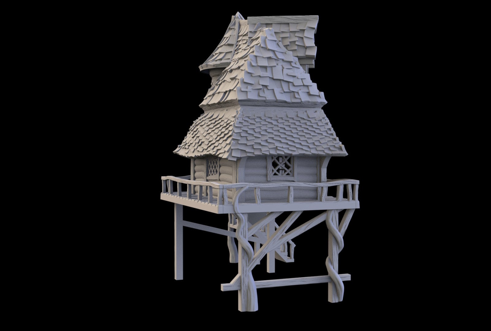 Dnd Timber Stilts Tree House Gnome Druid Fantasy Forest - 28mm Scatter ...