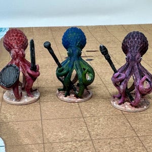 dnd Octopus Warrior Octopoid Mind Flayer RESIN 28mm Sea Creature Miniature Tabletop Games  RPG Pathfinder D&D Dungeons and Dragons