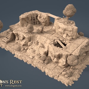 dnd High Ground Wilderness Add-On Heroquest Board HQ4 Upgrade Set Dragon&#39;s Rest RPG Tabletop Terrain D&D Dungeons and Dragons