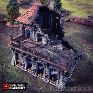 dnd Ruined Warehouse  Lost Islands Port Winterdale Scatter Terrain RPG  D&D Dungeons and Dragons