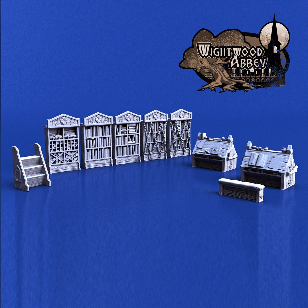 Dnd Medieval Sciptorium Furnishings Set Tabletop Terrain Miniature RPG ...