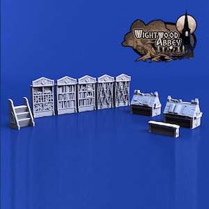 dnd  Medieval Sciptorium Furnishings Set Tabletop Terrain Miniature RPG  D&D Dungeons and Dragons