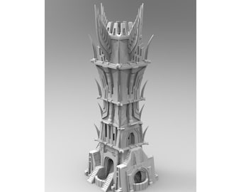 dnd Iron DICE Tower Catcher Scatter Terrain Medieval Castle Warlock Necromancer Dark Wizard D&D Dungeons and Dragons Pathfinder RPG Games