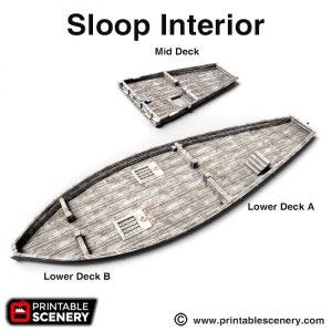 dnd Sloop Interior Levels Tabletop Scatter Terrain RPG Dungeons and Dragons Games