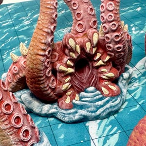 dnd KRAKEN Tabletop Sea Monster Pirate Ship Ocean Terrain Sea Creatures Tabletop Scatter Terrain RPG D&D Dungeons and Dragons image 1