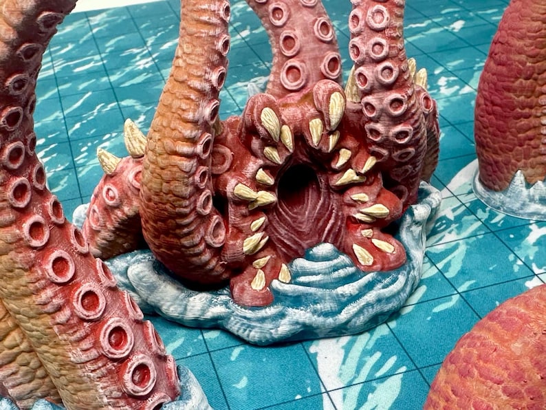 dnd KRAKEN Tabletop Sea Monster Pirate Ship Ocean Terrain Sea Creatures Tabletop Scatter Terrain RPG D&D Dungeons and Dragons image 1