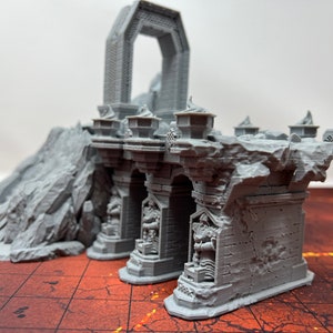 dnd Hesdrig Bridge Dwarven Portal River Crossing Dwarf Mountain City Tabletop Scatter Terrain RPG Pathfinder D&D Dungeons and Dragons
