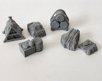 dnd  Depths of Savage Atoll Dock Wagon Cargo Tabletop Scatter Terrain RPG  D&D Dungeons and Dragons