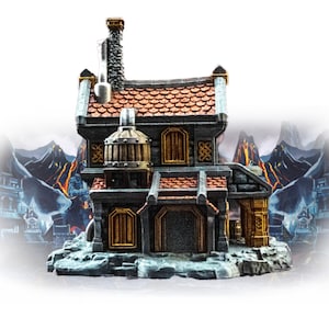 dnd Dwarven Brewery Mountain Dwarf Mining Mountain City Scatter Village Tabletop Terrain Miniature RPG Pathfinder D&D Dungeons and Dragons