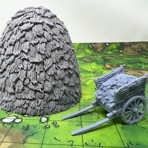 dnd Haystack and Cart Field Wheat Crop Tudor Farmer Farm King and Country Tabletop Scatter Terrain RPG Pathfinder D&D Dungeons and Dragons