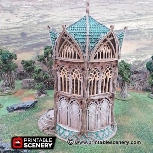 dnd Elven Library of Ithillia Tabletop Fantasy Scatter Terrain RPG D&D Dungeons and Dragons Elf Miniature image 2