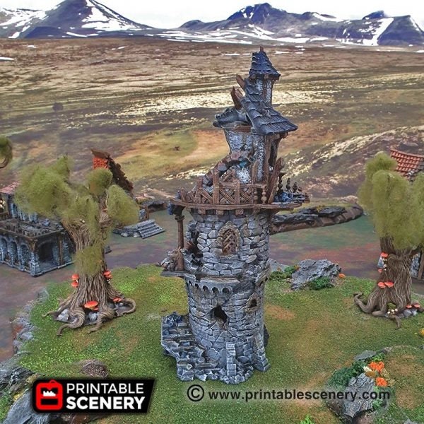 Décor De Table Ruines A-D – Terrain 28mm – Pour D&D, Pathfinder – LSDA – Gris