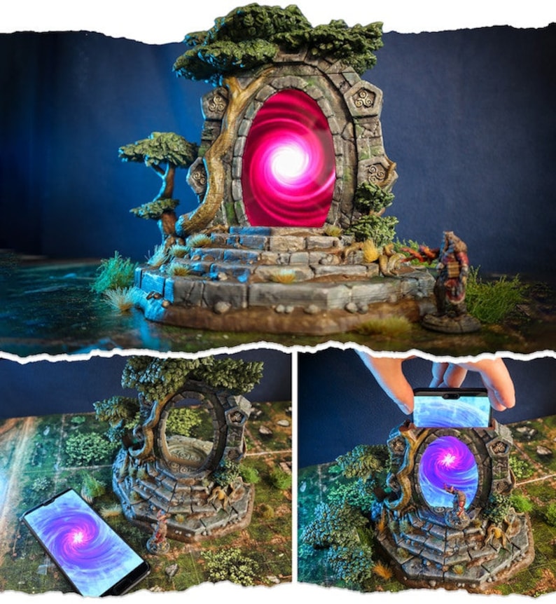 dnd Animated Magic Portal Enchanted Glen Insert PHONE FOUR Video Effects Tabletop Scatter Terrain RPG Pathfinder D&D Dungeons and Dragons image 2