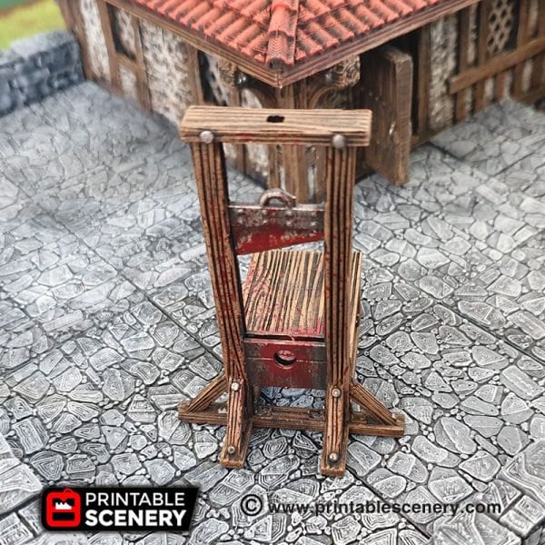 dnd Guillotine Torture Chamber Executioner Device Instrument Tabletop Scatter Terrain RPG Pathfinder D&D Dungeons and Dragons