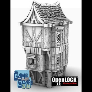 dnd Medieval House Cottage  Village Tabletop Scatter Terrain RPG Dungeons and Dragons Games | Game Scape 3D
