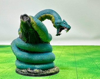 dnd Giant Jungle Snake Boa Basilisk Reptile Animal Tabletop Miniature Desert Scatter Terrain RPG Pathfinder D&D Dungeons and Dragons