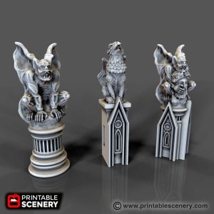 Dnd Gargoyle Statue Set Demon Ornamentals Monster Creature Underdark ...